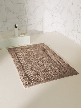 Коврик для ванной 60x100см DE'NASTIA Вафля бежевый хлопок 000000000001220600