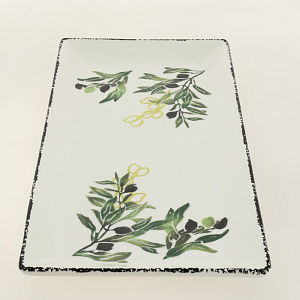 Блюдо сервировочное 38см CERA TALE Оливки прямоугольное глазурованная керамика 000000000001207962