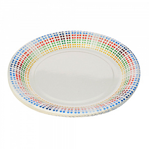 Набор одноразовых тарелок Цветные Точки Pap Star, 23 см, 10 шт. 000000000001142450
