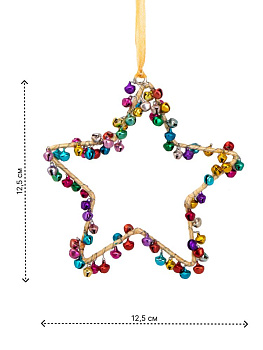 Декоративное украшение 12,5см DE'NASTIA Звезда разноцветный металл 000000000001229684