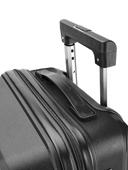 Чемодан на колесах M (42х26х65см) полосы черный PP 000000000001226553