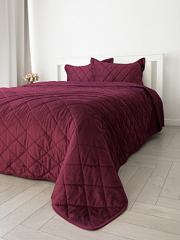 Покрывало 260x260см DE'NASTIA геометрия велюр бордовый полиэстер 000000000001227985