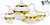 Набор чайный фарфор 15шт 6чашка/6блюдец/чайник/сахарница/молочник подарочная упаковка Эстелла 123-16003 000000000001197860