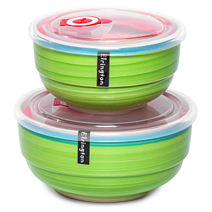 Набор салатников 2шт ELRINGTON АЭРОГРАФ Весенная капель с крышками керамика 000000000001211167