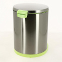 Урна для мусора 6л матовый хром корпус салатовая система SOFT CLOSE плавное опускание крышки PRIMANOVA M-E41-30-05 000000000001201712