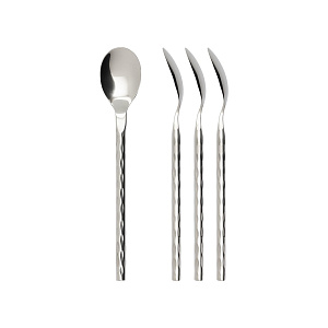 Набор столовых приборов 16 предметов (нож, ложка столовая, ложка чайная, вилка) DE'NASTIA Мираж нержавеющая сталь 000000000001222303