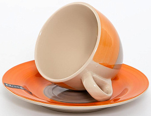 Пара чайная 250мл/блюдце ELRINGTON АЭРОГРАФ Оранж керамика 000000000001205673