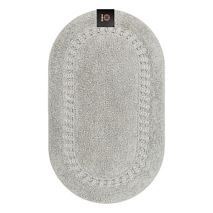 Коврик для ванной 60x100см DE'NASTIA овал кружево2 светло-серый хлопок 100% 000000000001219250