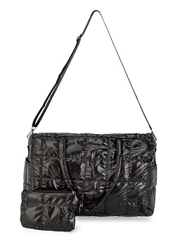 Сумка женская 2в1 35х24х15см стеганная черный полиэстер 000000000001229457