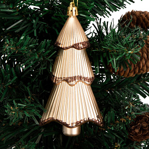 Декоративное украшение Набор 3шт 13,5см Елка серия Бронзовая микс пластик 000000000001224110