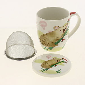 Кружка заварочная 350мл OLAFF Животные металлическое сито подарочная упаковка 000000000001185050