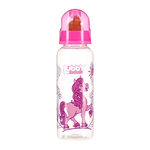 Бутылочка с соской Веселые животные  Lubby, от 0 месяцев, 250мл., полипропилен, латекс 000000000001140993