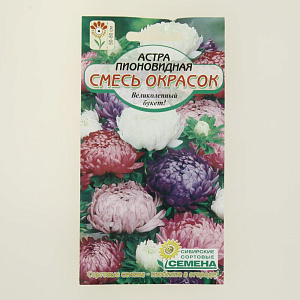 Семена Астра Пионовидная смесь окрасок, 0,2гр. (ссс) ЛИДЕР ПРОДАЖ! СС009320 пакет 000000000001183920