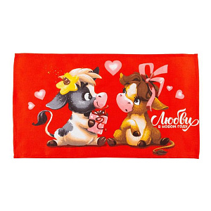 Полотенце "Доляна" Любви в Новом Году 35х60см, 100% хлопок 160г/м2 5059197 000000000001202355