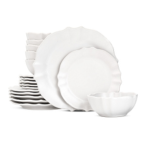 Набор столовой посуды 18 предметов LUCKY белый классик керамика 000000000001221943