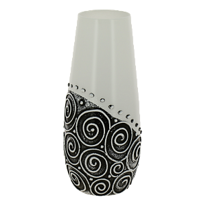 Ваза стеклянная "Капля" высотой 26 см, ручной авторский рисунок с объемом. 2598/260/77-641.2 000000000001191031