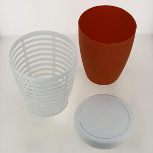 Урна с крышкой PALM оранжевый пластик PRIMANOVA M-E21-01-17 000000000001201695