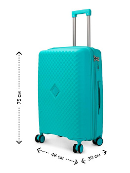 Чемодан на колесах L(48х30х75см) ромб тиффани PP 000000000001226548