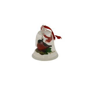 Новогоднее подвесное украшение Снегирь из стекла и полирезины / 5x5x7,5 см арт.78362 000000000001191399