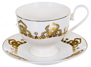 Чайная пара (чашка 230мл) BALSFORD Passion подарочная упаковка с бантом фарфор 000000000001193948