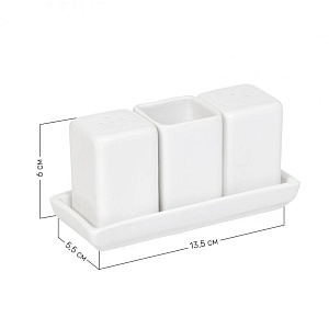 Набор для специй 3 предмета белый фарфор 000000000001219969