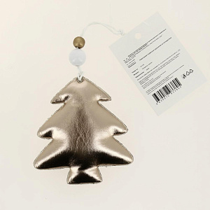 Новогоднее подвесное украшение Блестящая розово-золотистая елка из полиуретана 8x1,5x9см 81433 000000000001201830