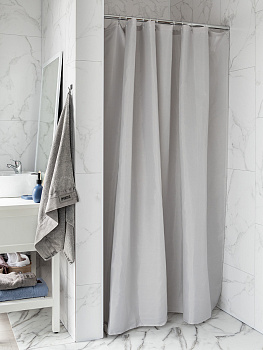 Шторка для ванной 200x180см DE'NASTIA водоотталкивающая пропитка серый полиэстер 000000000001214399