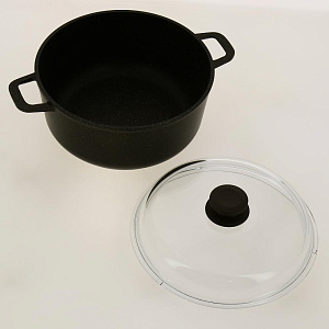 Кастрюля 3л TIMA Мускат стеклянная крышка утолщенное дно ИНДУКЦИЯ алюминий 000000000001190503