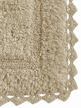 Коврик для ванной 60x100см DE'NASTIA кружево бежевый хлопок 000000000001181260