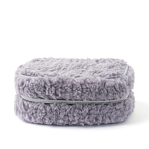 Косметичка 15x6x10см LUCKY Уютная с шерпой серый полиэстер 000000000001216880