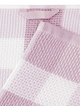 Полотенце кухонное 40x60см DE'NASTIA Вафля Клетка лавандовый хлопок 000000000001213585