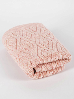 Полотенце махровое 30х60см СОФТИ Ромб персик хлопок 100% 000000000001214684