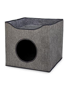 Домик с лежанкой и когтеточкой для животных 40х40х37см полиэстер 000000000001229104