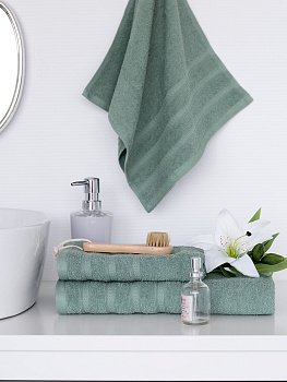 Полотенце махровое 70х130см LUCKY зеленое жаккард 100% хлопок 000000000001211704