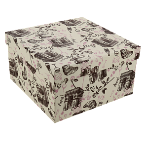 Коробка 21х21х11см Утро в Париже подарочная квадрат 000000000001205105