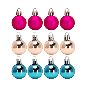 Декоративное украшение Набор шаров 12шт 3см серия Неоновая микс пластик 000000000001224121