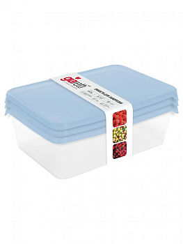 Комплект емкостей для заморозки продуктов 0,9л 3шт прямоугольный БравоGR1028ГЛПР 000000000001197155