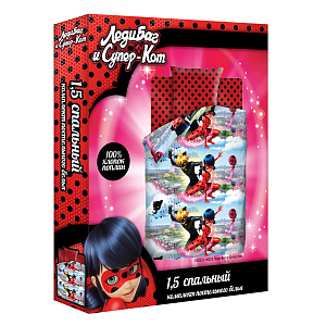 КПБ 1.5сп.LadyBug  Леди Баг и Супер Кот,100%хл,поплин,пл105гр 000000000001180898