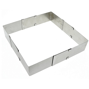 Форма кулинарная 15-28см МУЛЬТИДОМ Квадрат для выпечки коржей.Размер регулируется. Блюда не пригорают,легко отстают от стенок формы. Нержавеющая сталь 000000000001211285