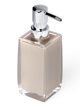 Диспенсер для жидкого мыла DE'NASTIA четырёхгранный бежевый пластик 000000000001200423