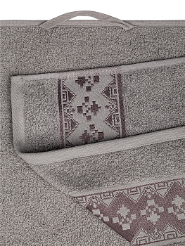 Полотенце 70х130см DE'NASTIA ТАЛИСМАН 1 серый хлопок-100% 000000000001215353