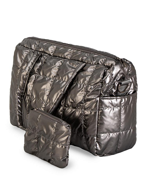 Сумка женская 2в1 35х24х15см стеганная графит полиэстер 000000000001229458