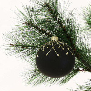 Декоративное украшение Шар №4,5 D8см БИРЮСИНКА Восторг черный стекло 000000000001207639