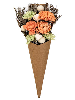 Сухоцветы 18x10x41,5см DE'NASTIA Букет конус микс цветов 000000000001228204