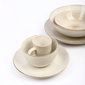 Салатник 20см глубокий кремовый глазурованная керамика 000000000001213897