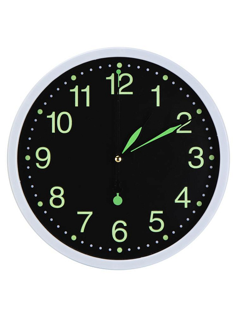 Часы настенные 25см FORA со светящимися цифрами круглые пластик/стекло 000000000001229274