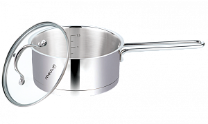 Ковш из нержавеющей стали со стеклянной крышкой 1,5л PASSION Moulin Villa CSP-015 000000000001198320