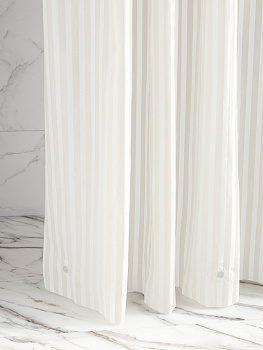 Шторка для ванной 180x200см DE'NASTIA mat stripe белый ПЕВА 000000000001226767