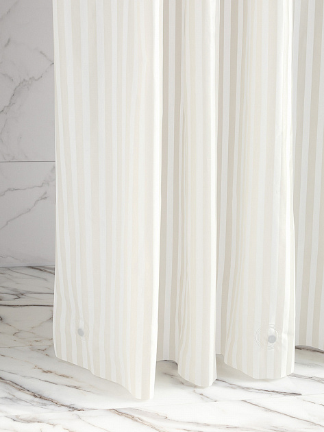 Шторка для ванной 180x200см DE'NASTIA mat stripe белый ПЕВА 000000000001226767