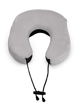 Подушка для путешествий 28х25х12см с эффектом памяти съемный чехол серый полиэстер 000000000001226502